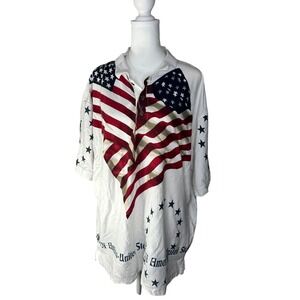 American Summer Clothing Company Shirt Polo Mens Size X-Large Flag 1776
